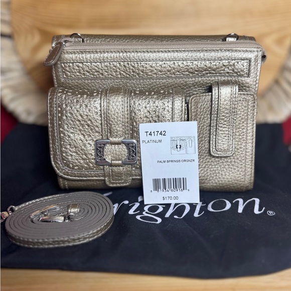 Brighton Leather Palm Springs Organizer Crossbody with Dustbag Retails $170, NWT - Picture 3 of 9